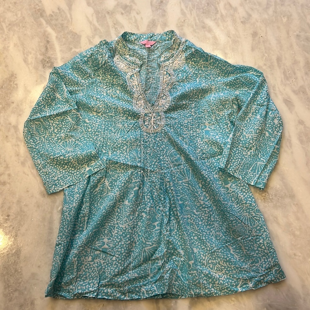 Lilly Pulitzer beaded-collar top size L